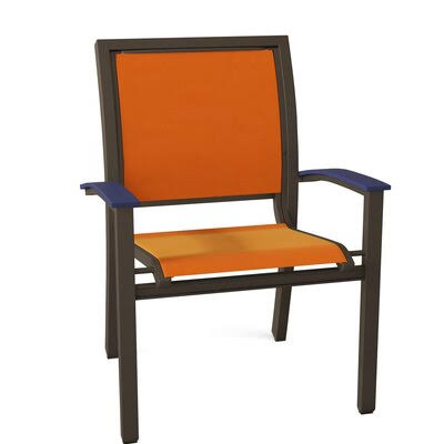 Stacking Patio Dining Armchair Textured Graphite Tangerine P3916