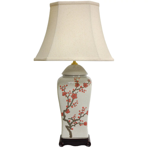 26" Cherry Blossom Porcelain Table Lamp C88888