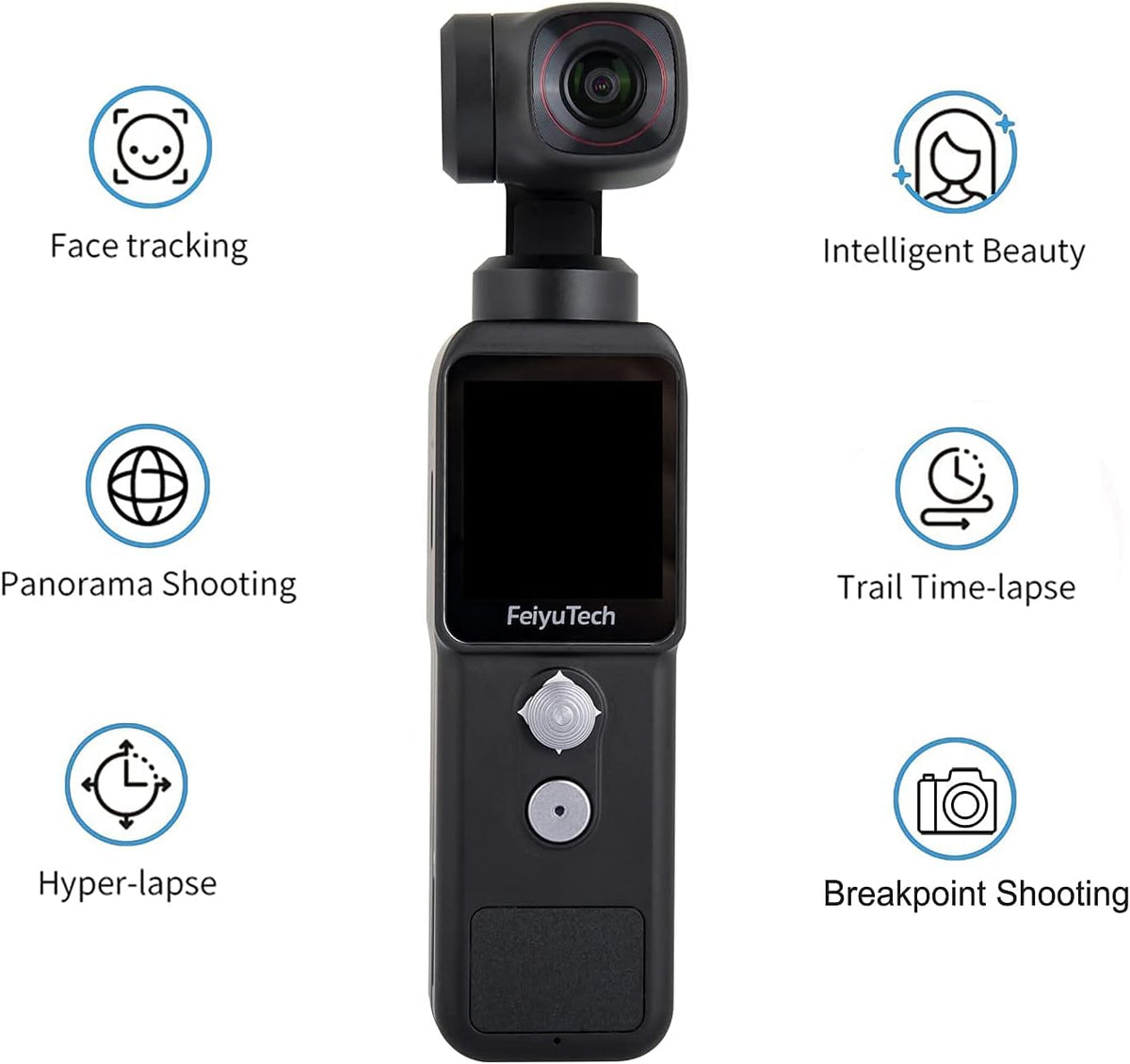 4K Action Camera with 3-Axis Gimbal, 130° View, Magnetic Body, 4x Zoom, 512G Card Slot, Pack of 2 T1538
