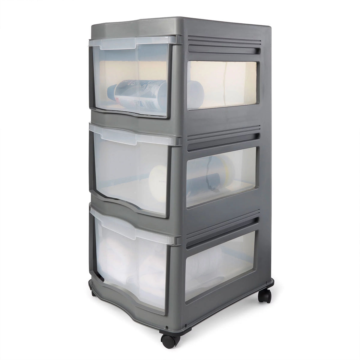 Gray 3 Shelf Plastic Storage Organizer F346