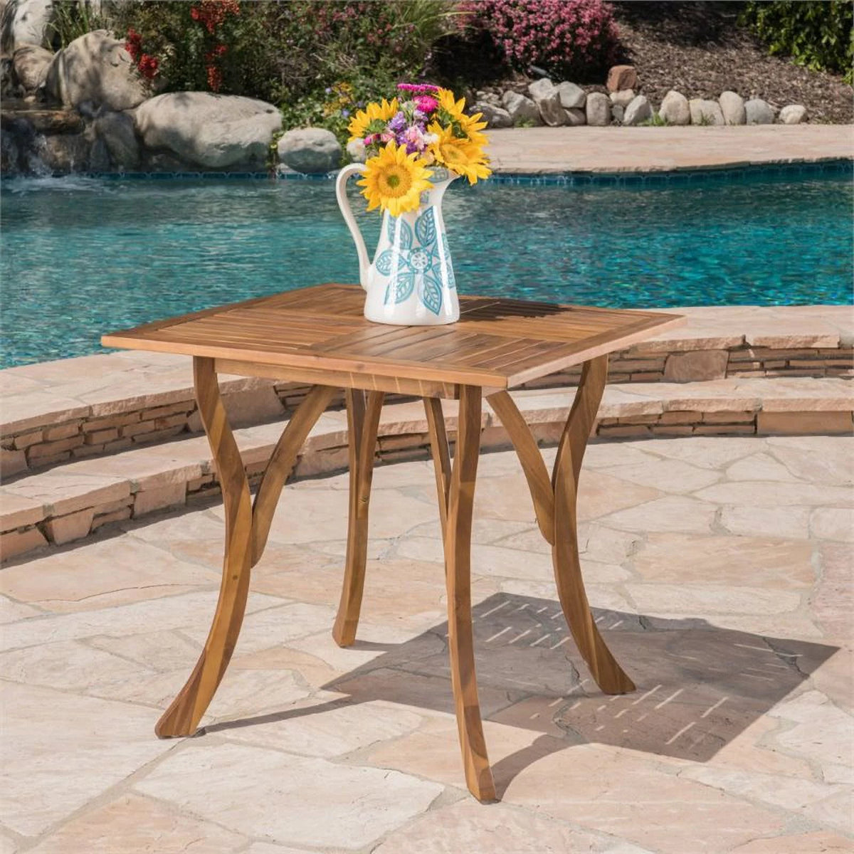 31.5" Square Wooden Patio Dining Table D9372