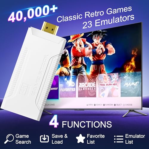 White 64GB 4K HDMI Video Game Console with Dual Wireless Controllers E580