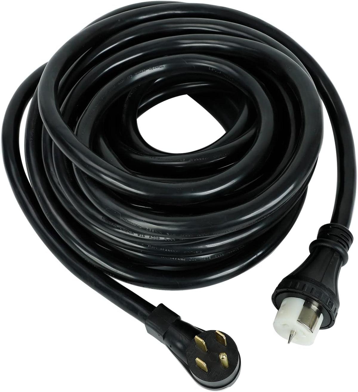 50 Amp RV Extension Cord 125V/250V Twist Lock Connector Black 50ft R599