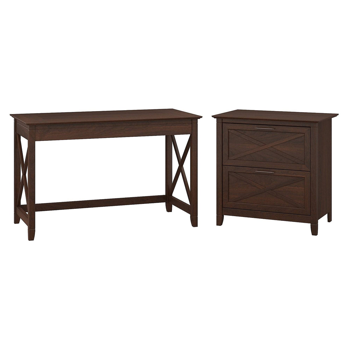 48-Inch Writing Desk with Lateral File Cabinet W3336