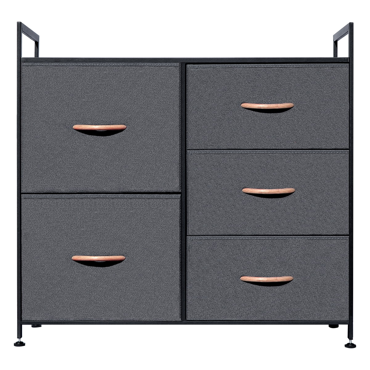 Grey 5 Drawer Fabric Dresser E519