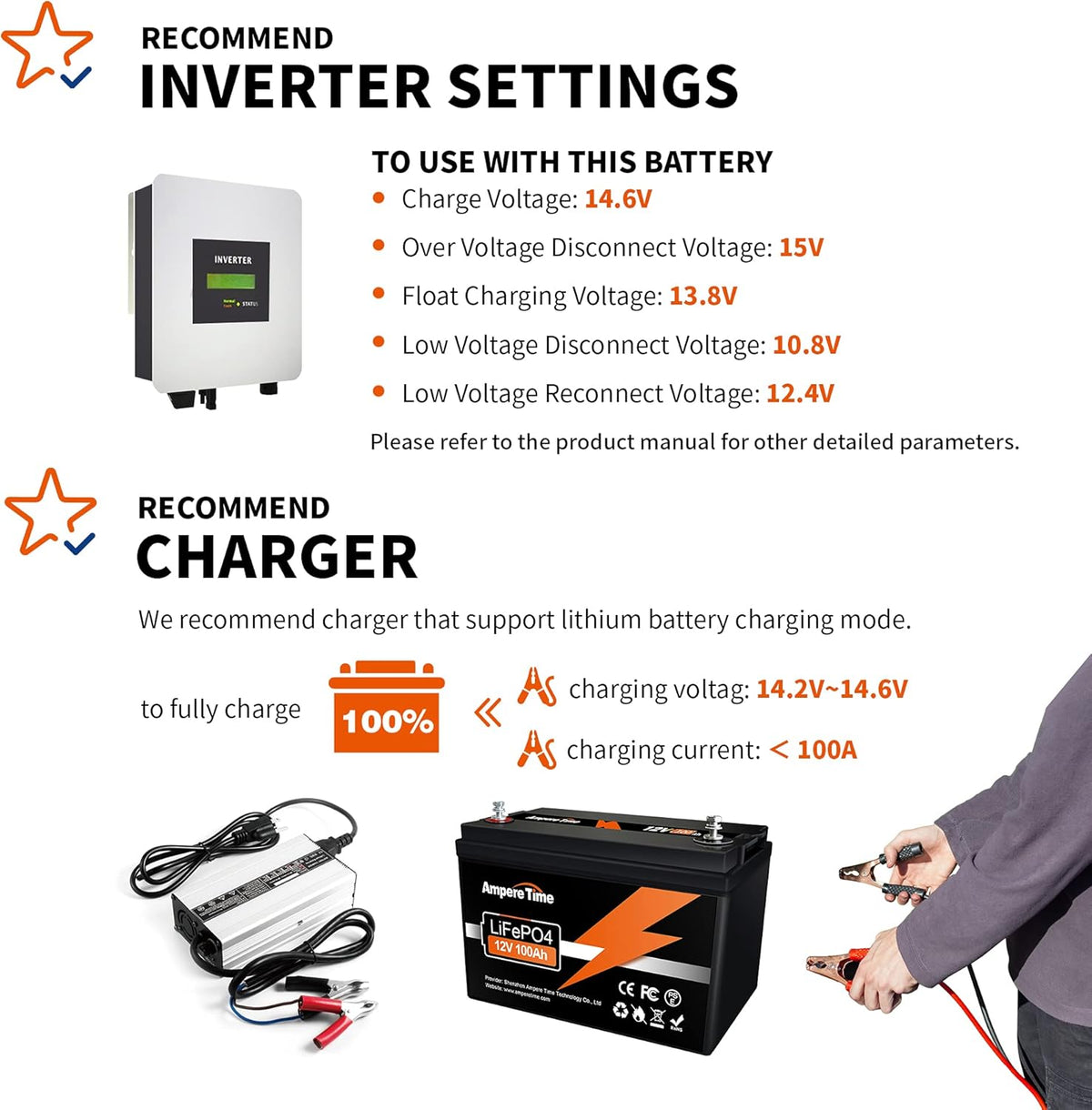 12V 100Ah LiFePO4 Deep Cycle Battery with Built-in BMS X3640