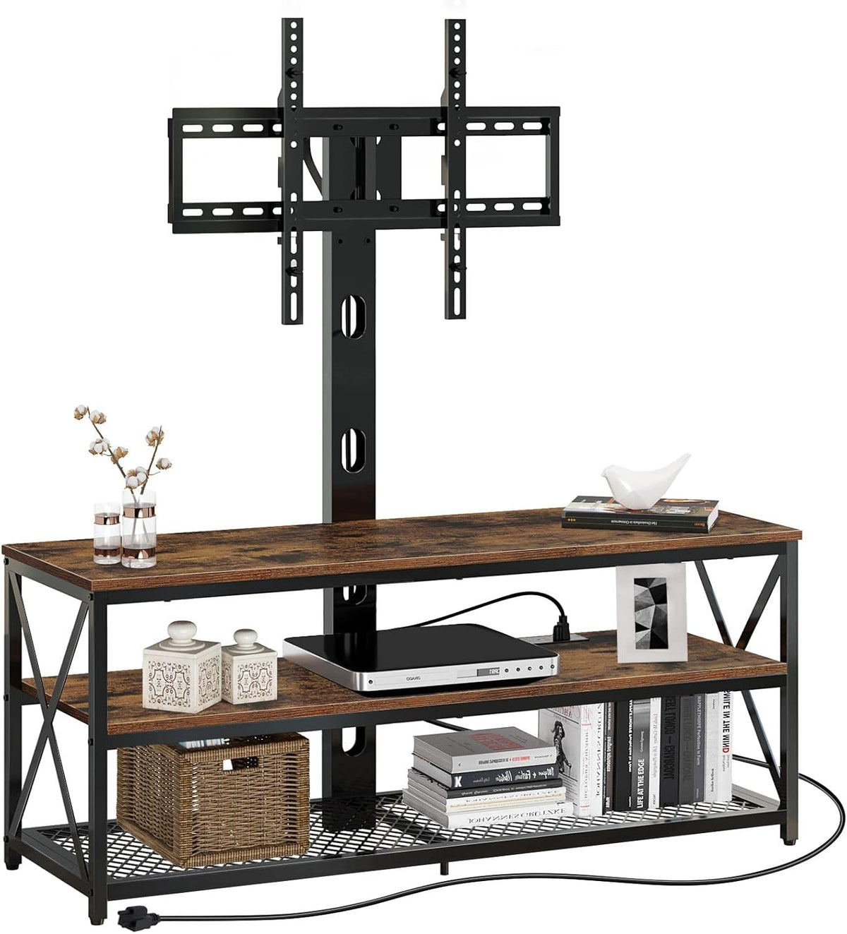 43 Inch Swivel Height Adjustable TV Stand with Mount Q94534
