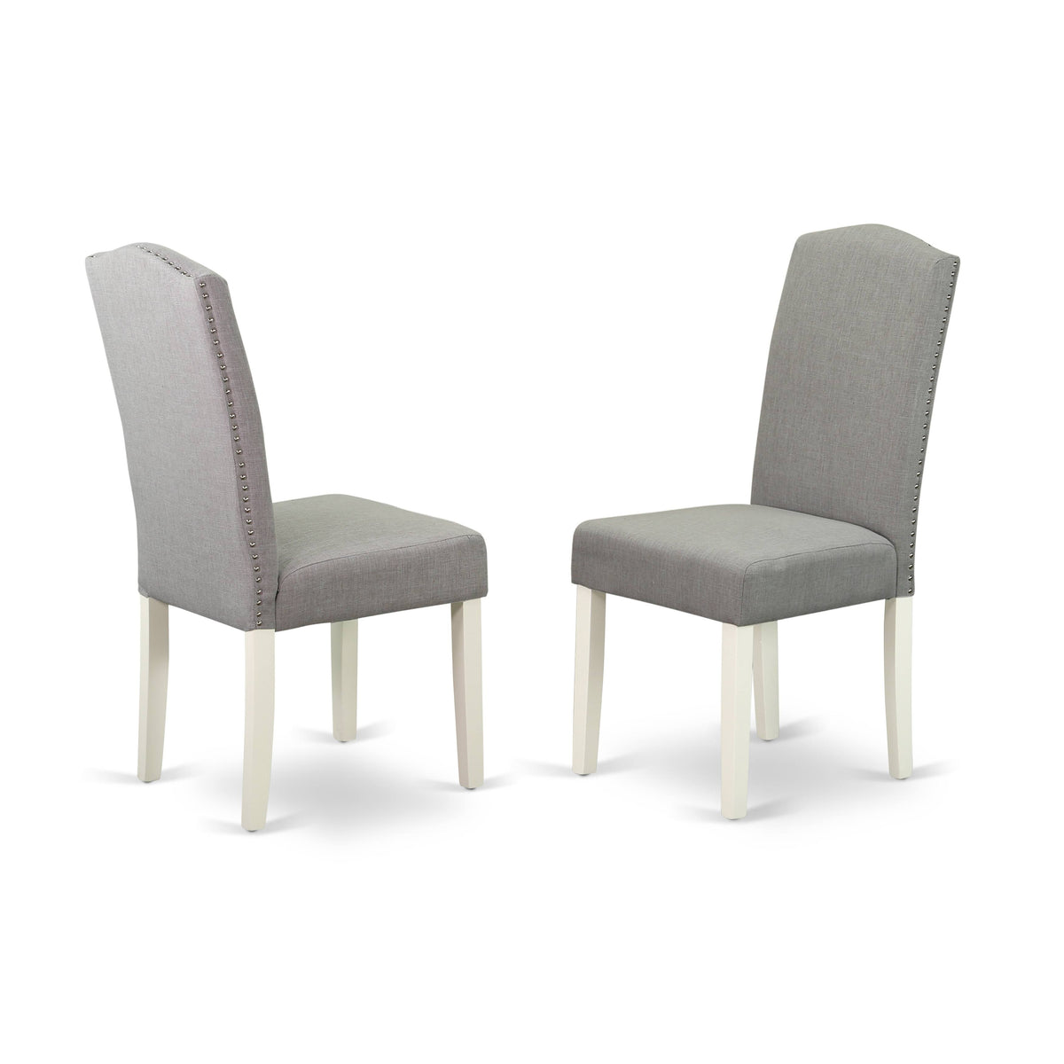 Linen Fabric Chair Set of 2 with Oak Leg K62773