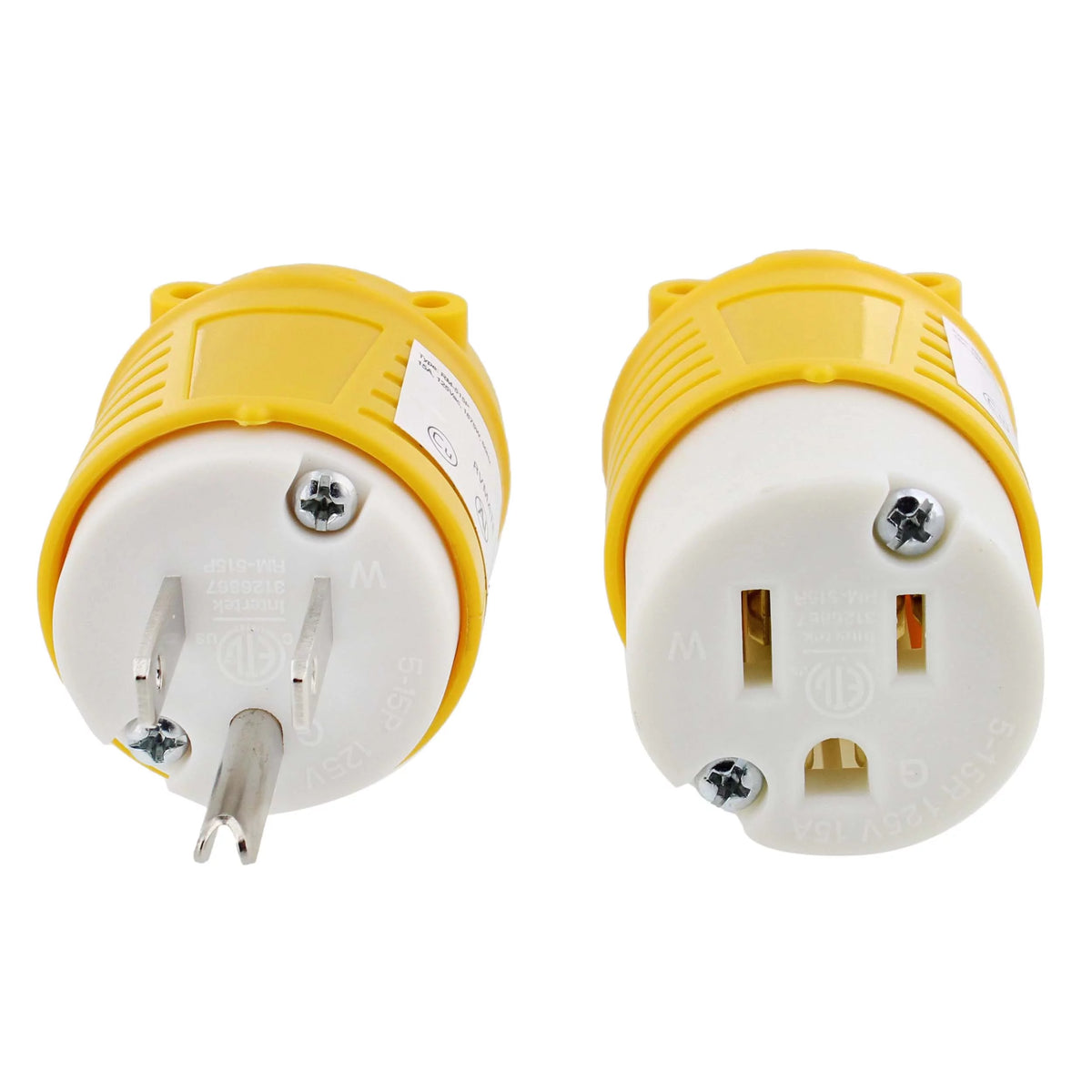 125V 15 Amp Male and Female Plug End 5pk F13682
