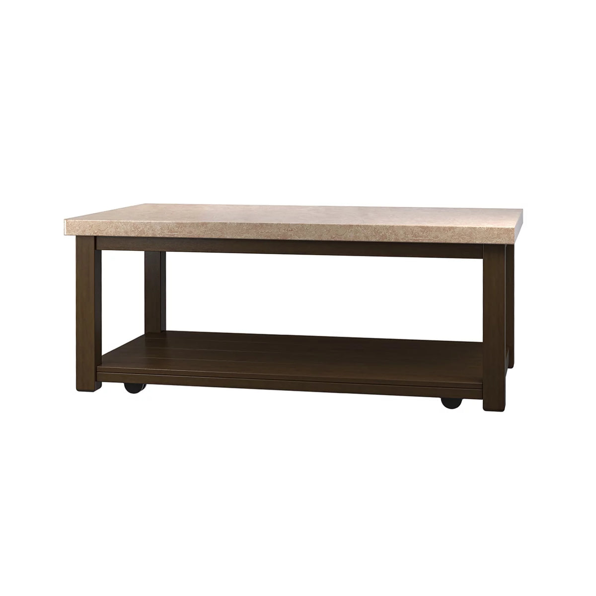 White Rectangular Coffee Table with Storage Shelf L12028