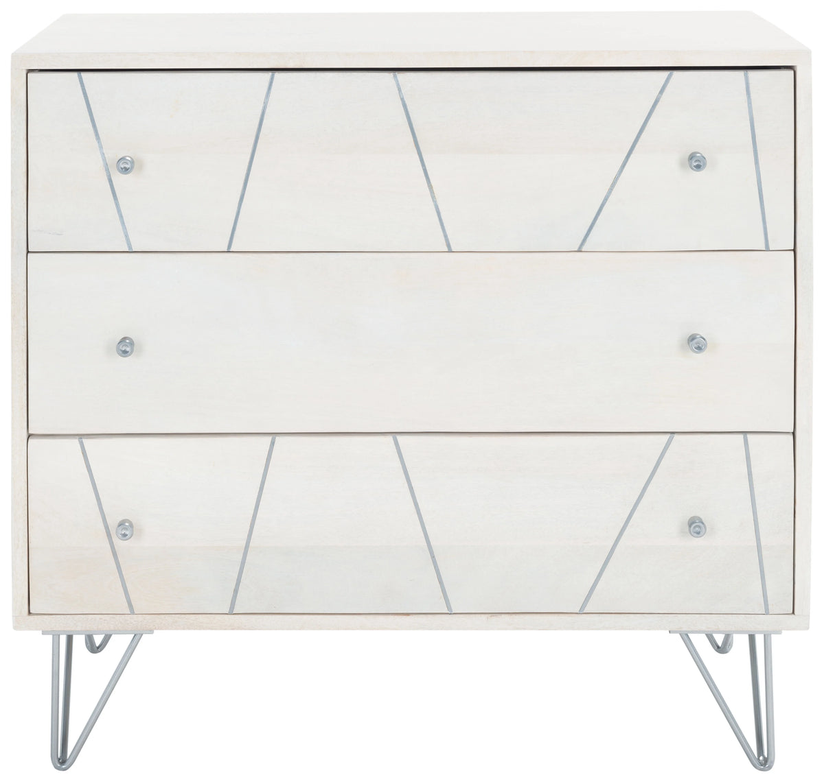 Grey White Washed 3 Drawer Dresser S372
