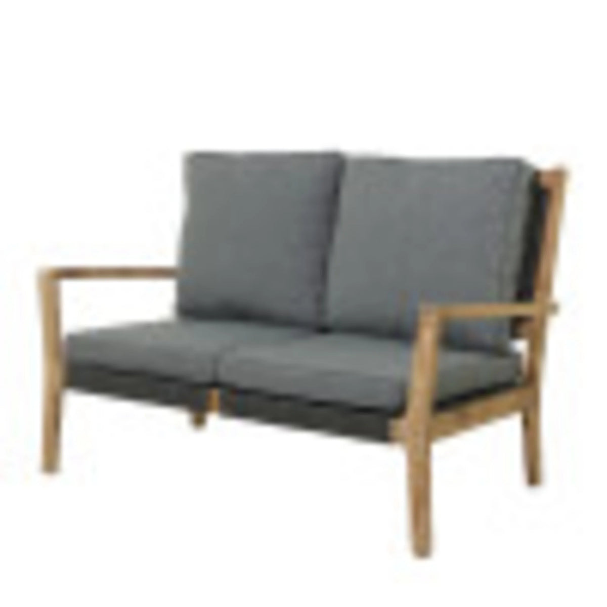 Dark Gray Wood Outdoor Sofa with Cushions K42813