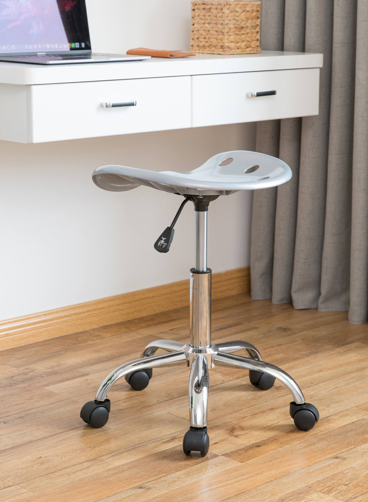 Gray Tractor Seat Swivel Chair with Casters O46633