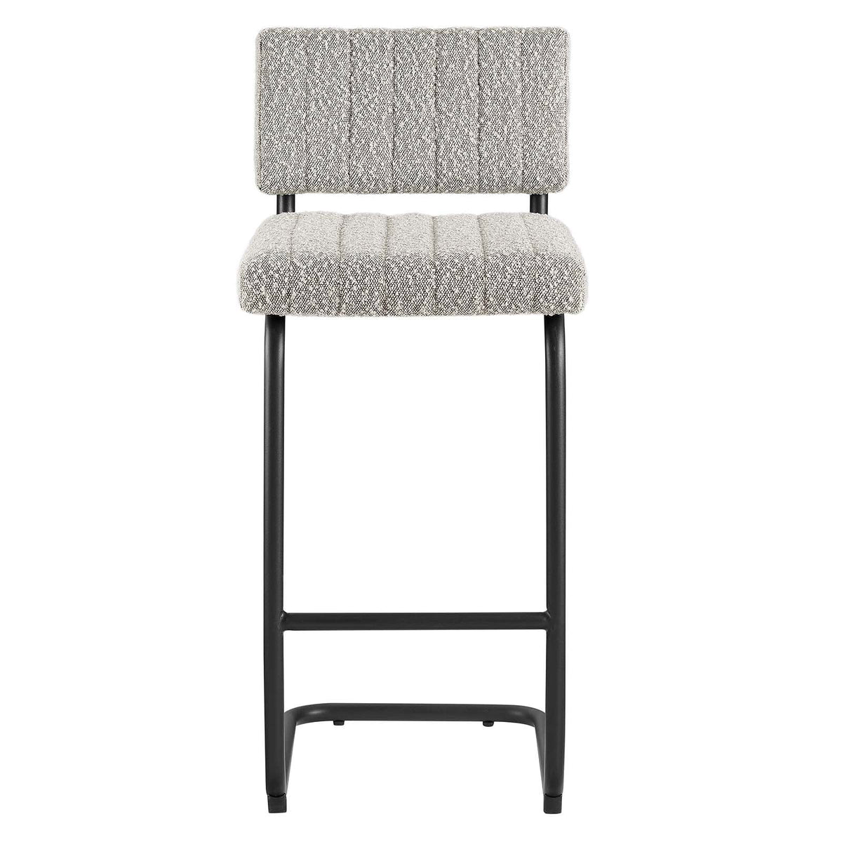 Set of 2 Black Taupe Boucle Counter Stools Z9095