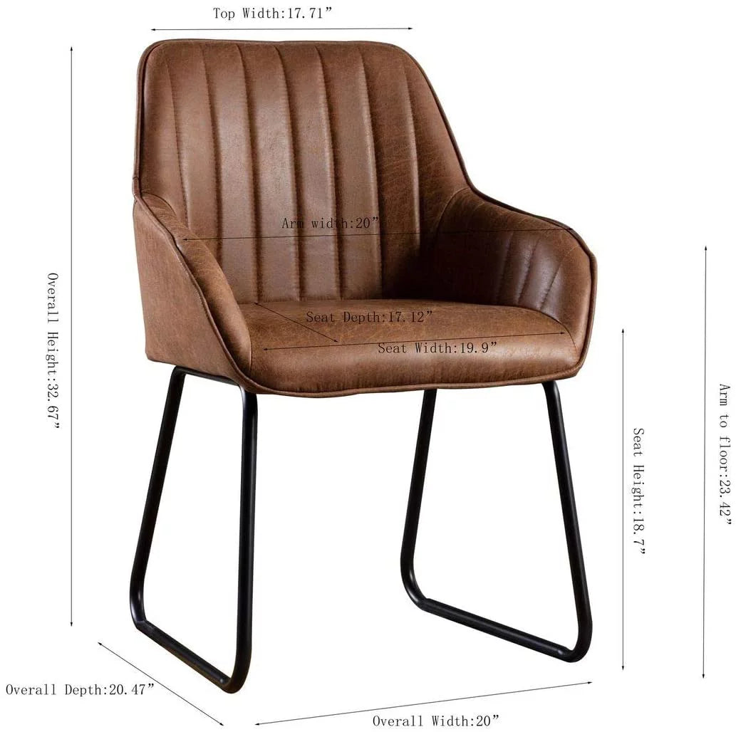 Synthetic Leather Upholstered Dining Chairs Set of 2 S390939