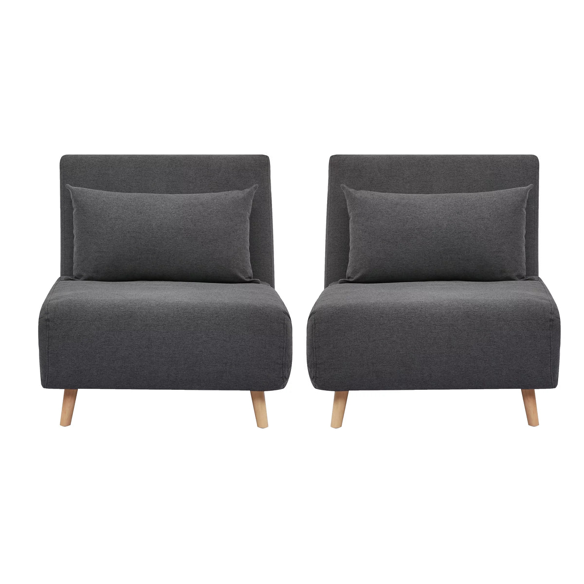 Dark Gray Futon Chair Set of 2 K283