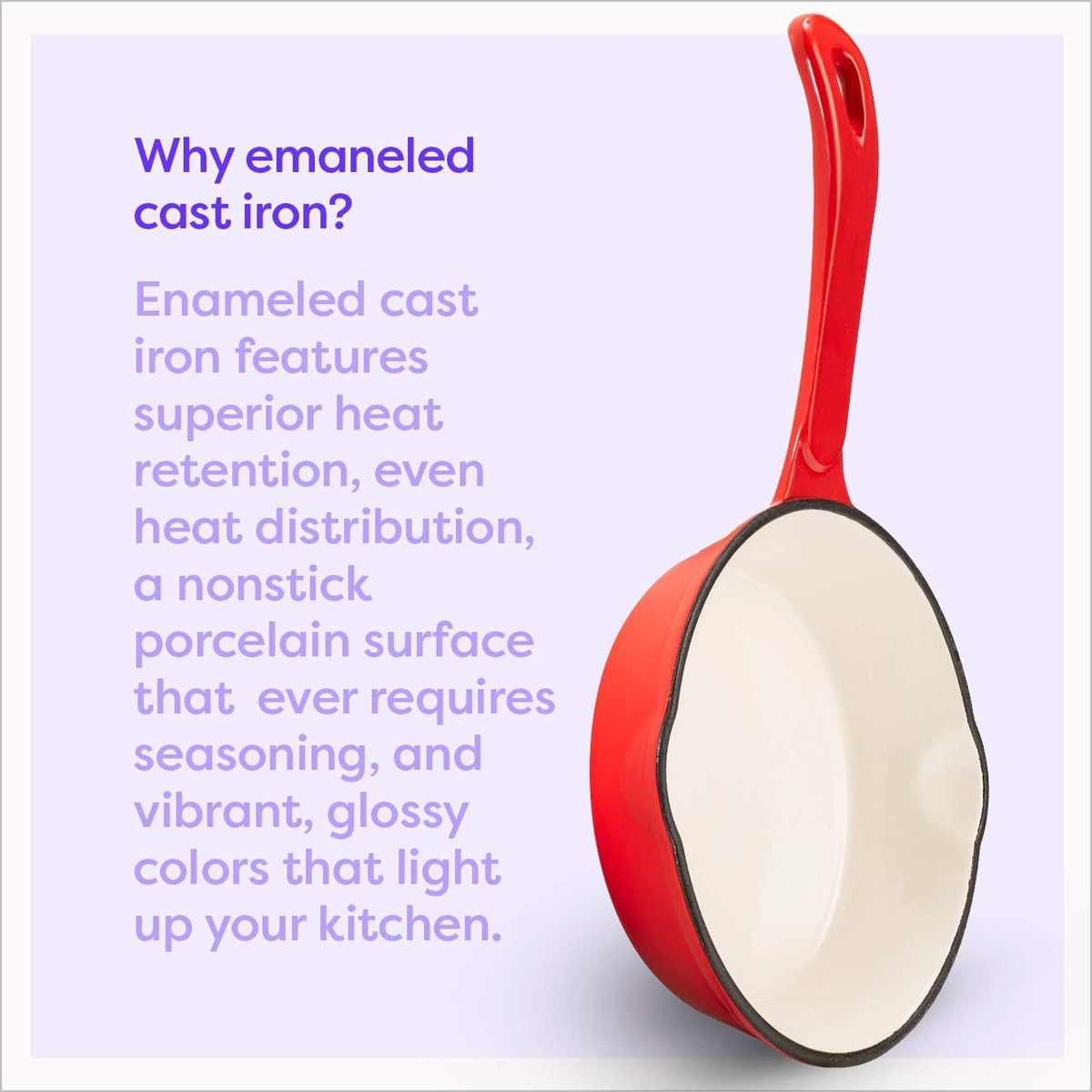 Enameled Cast Iron Skillet Set of 3 B9121