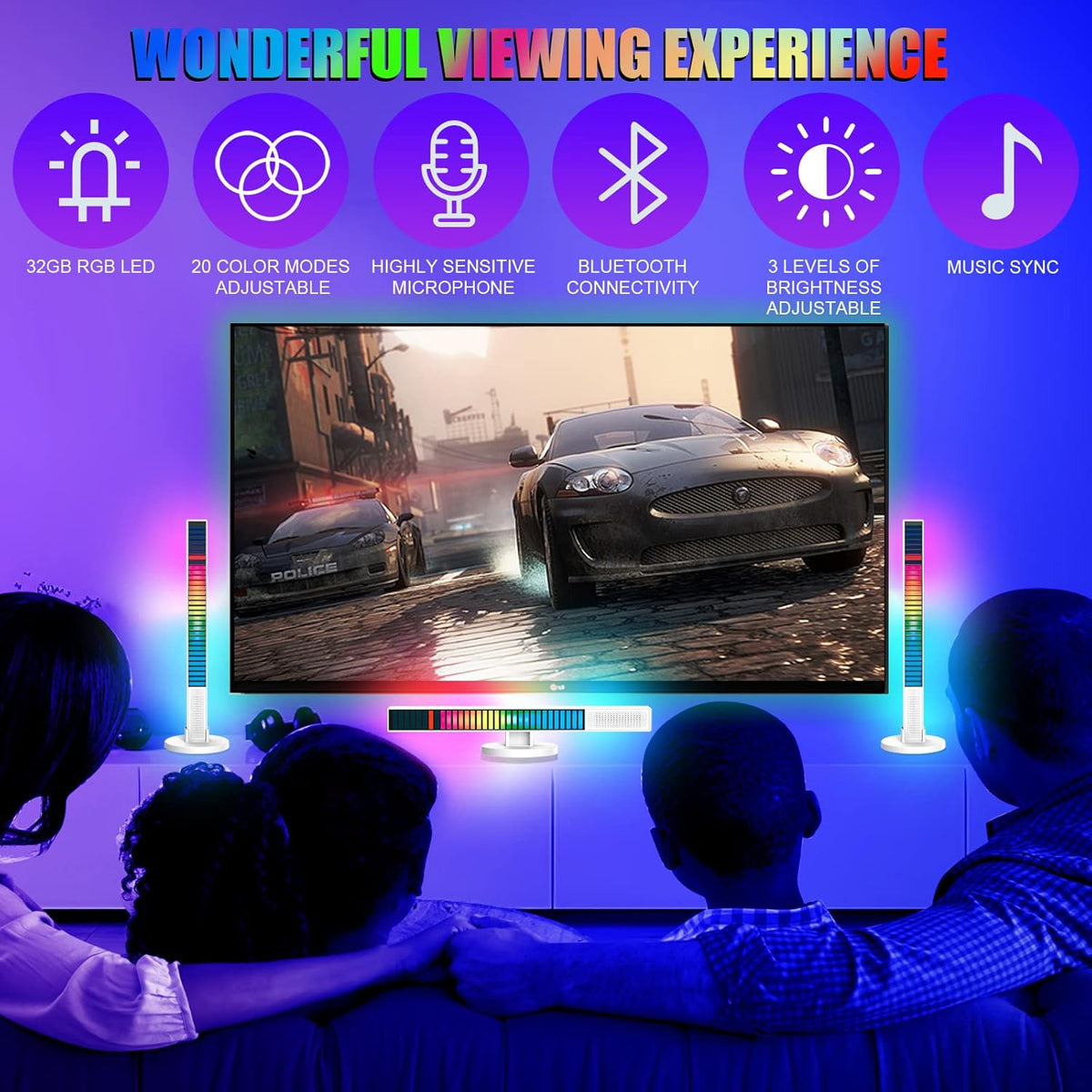 Wireless Bluetooth Speaker with Voice Control Light Bar K75145