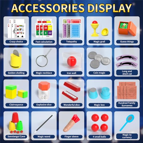 130 Magic Tricks Set with Magician Costume and Magic Wand Z46759