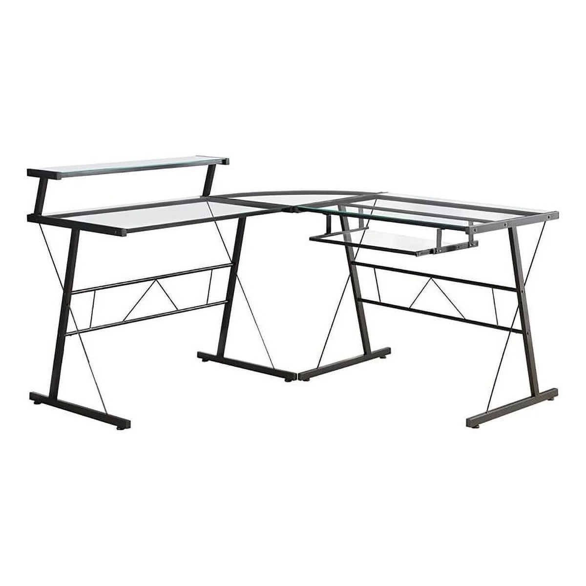 Black L Shaped Computer Desk N633041