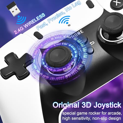 White 64GB 4K HDMI Video Game Console with Dual Wireless Controllers E580