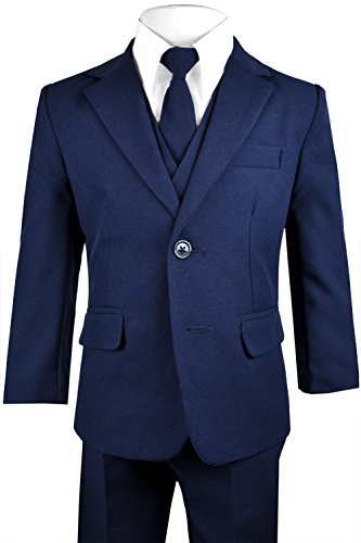 Black Boys Solid Suit and Tie Formal Outfit W386322