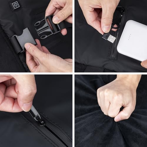 Heated Hand Warmer Pouch, PU Leather Electric Hand Muff, 10000mAh Rechargeable Power Bank Hand Warmer L198