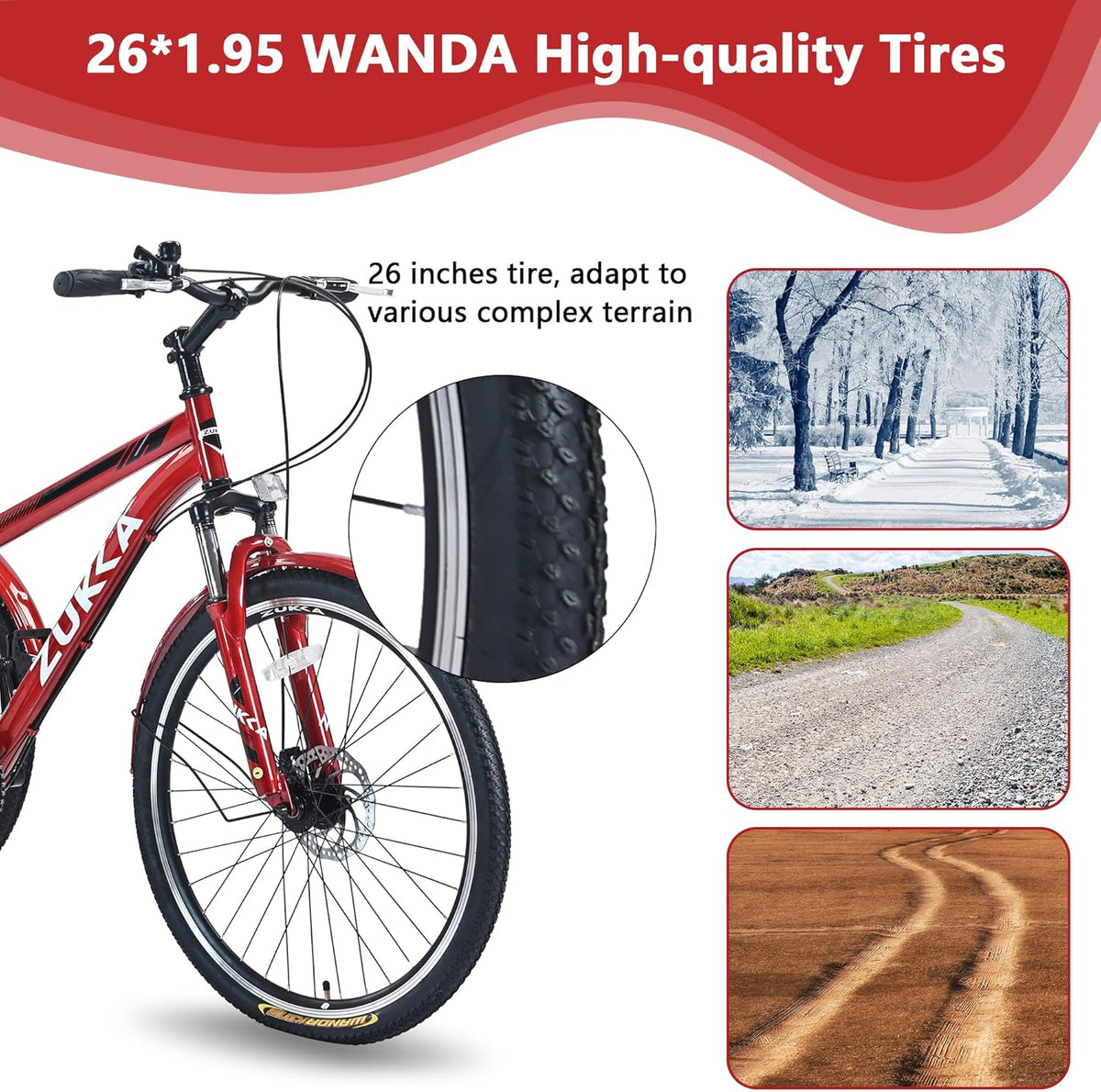 7-Speed 26-Inch 3 Wheels Adult Tricycle with Rear Basket P9358