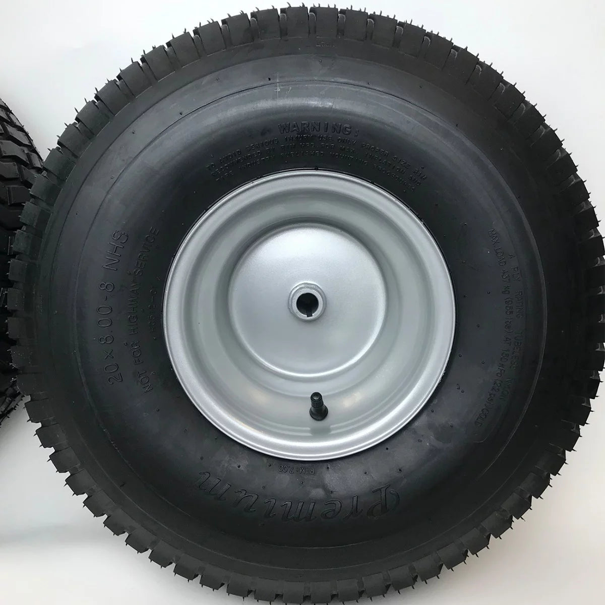Silver 20x8.00-8 Lawn Mower Tire and Rim Set of 2 P39883