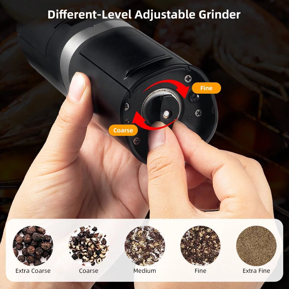 Electric Salt and Pepper Grinder Set 2 Pack Adjustable O40730