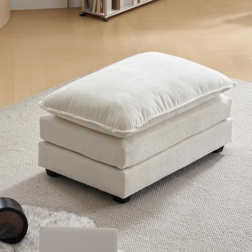 Beige Chenille 3-Seat Sectional Sofa with Ottoman F708