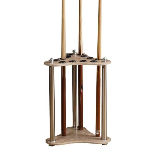 Wooden Billiard Cue Rack Stand Holds 12 Cues 40x56cm Gray N6739