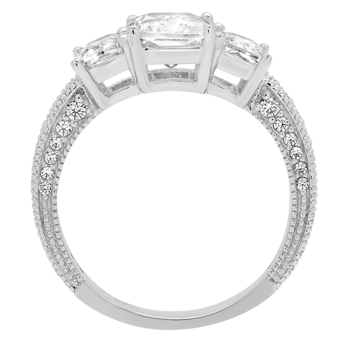 18K White Gold Three-Stone Engagement Ring Z153890
