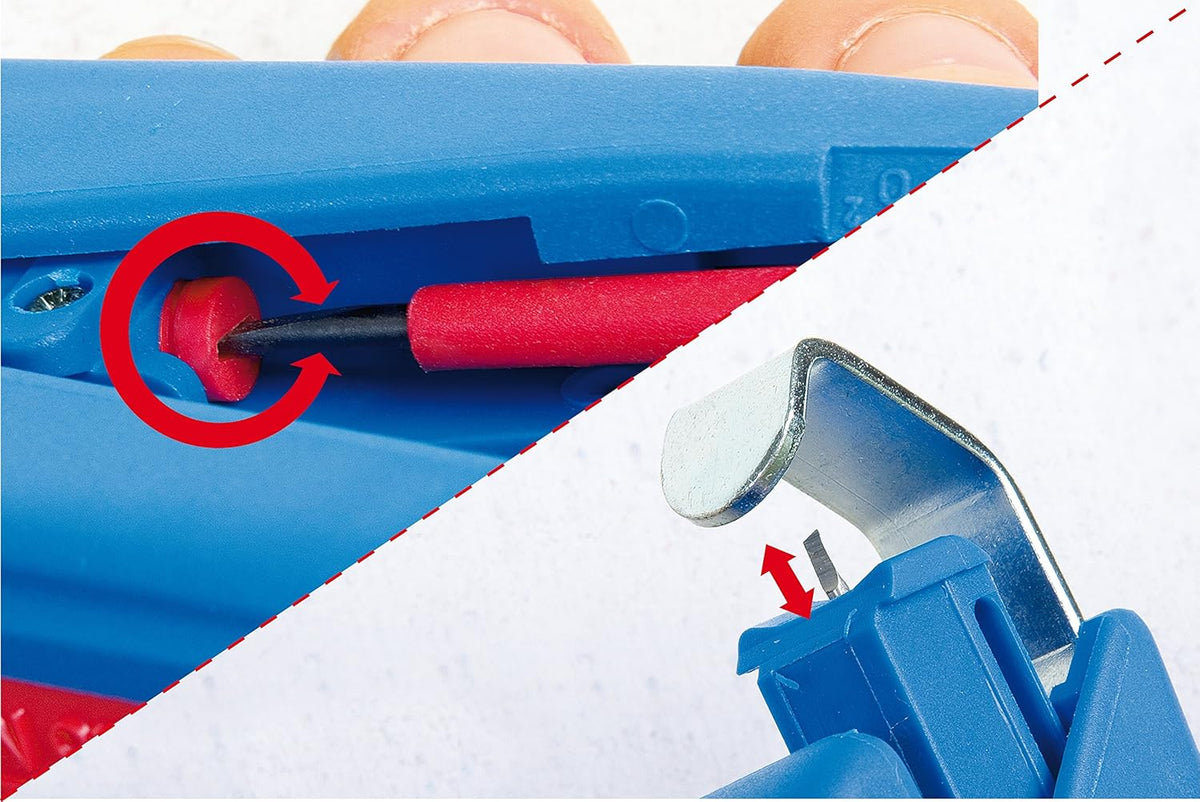 Duo-Stripper for cable & wire stripping, blue/red, 160mm N376