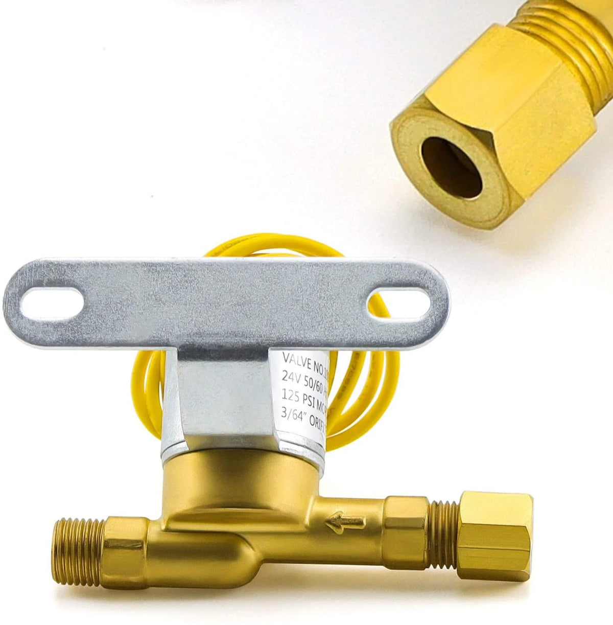 Solenoid Valve Brass 24V 2.3W 60Hz Yellow H58627