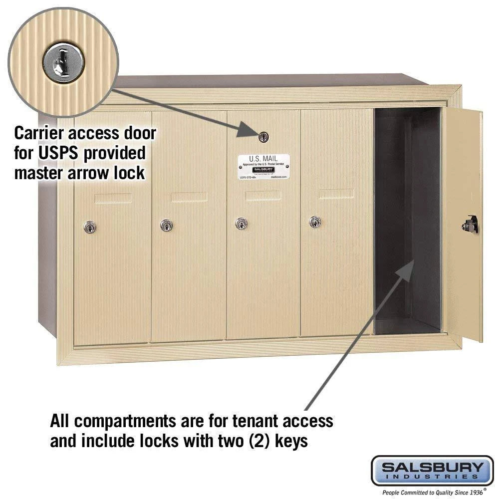 5 Door Sandstone Vertical Mailbox Y7602