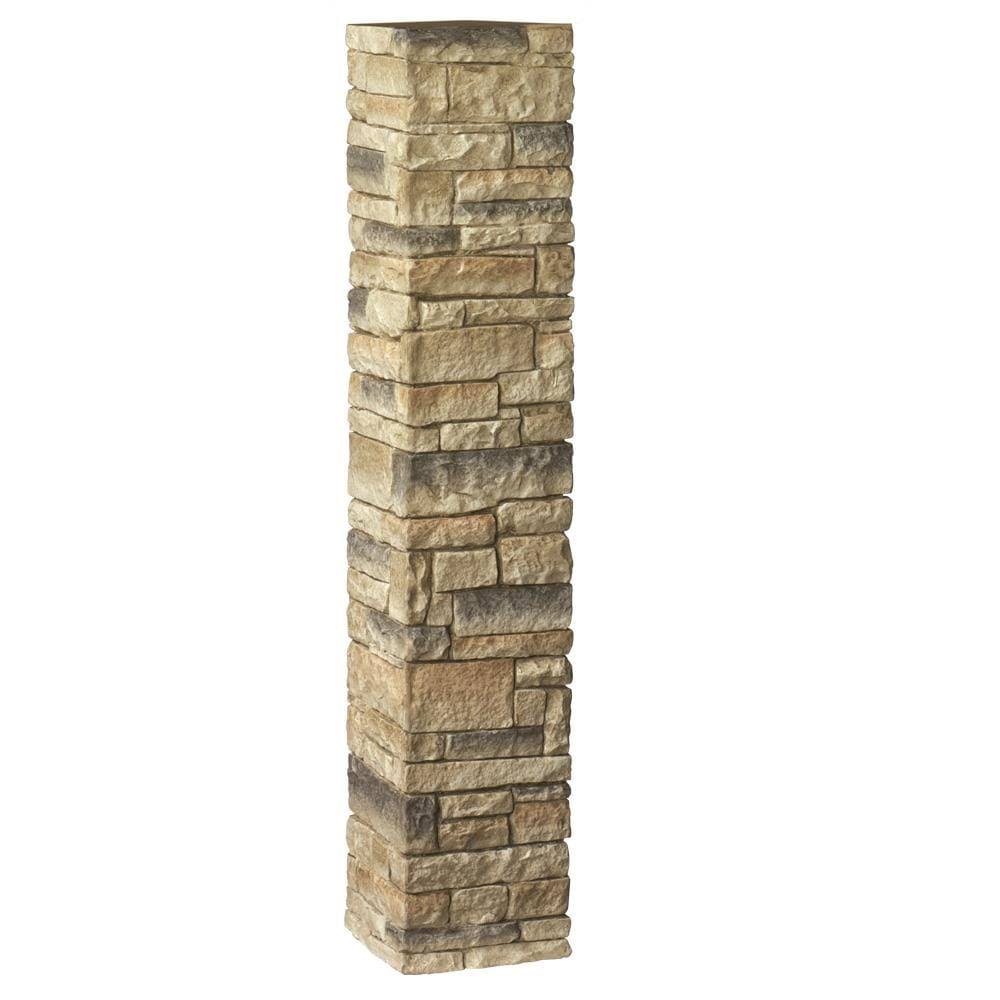 Beige Stacked Cast Stone Postcover 52 inch C2218