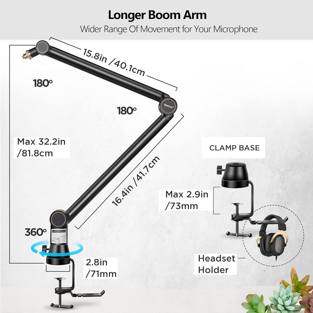 Mic Arm Desk Mount with 3/8 to 5/8 Adapter P794