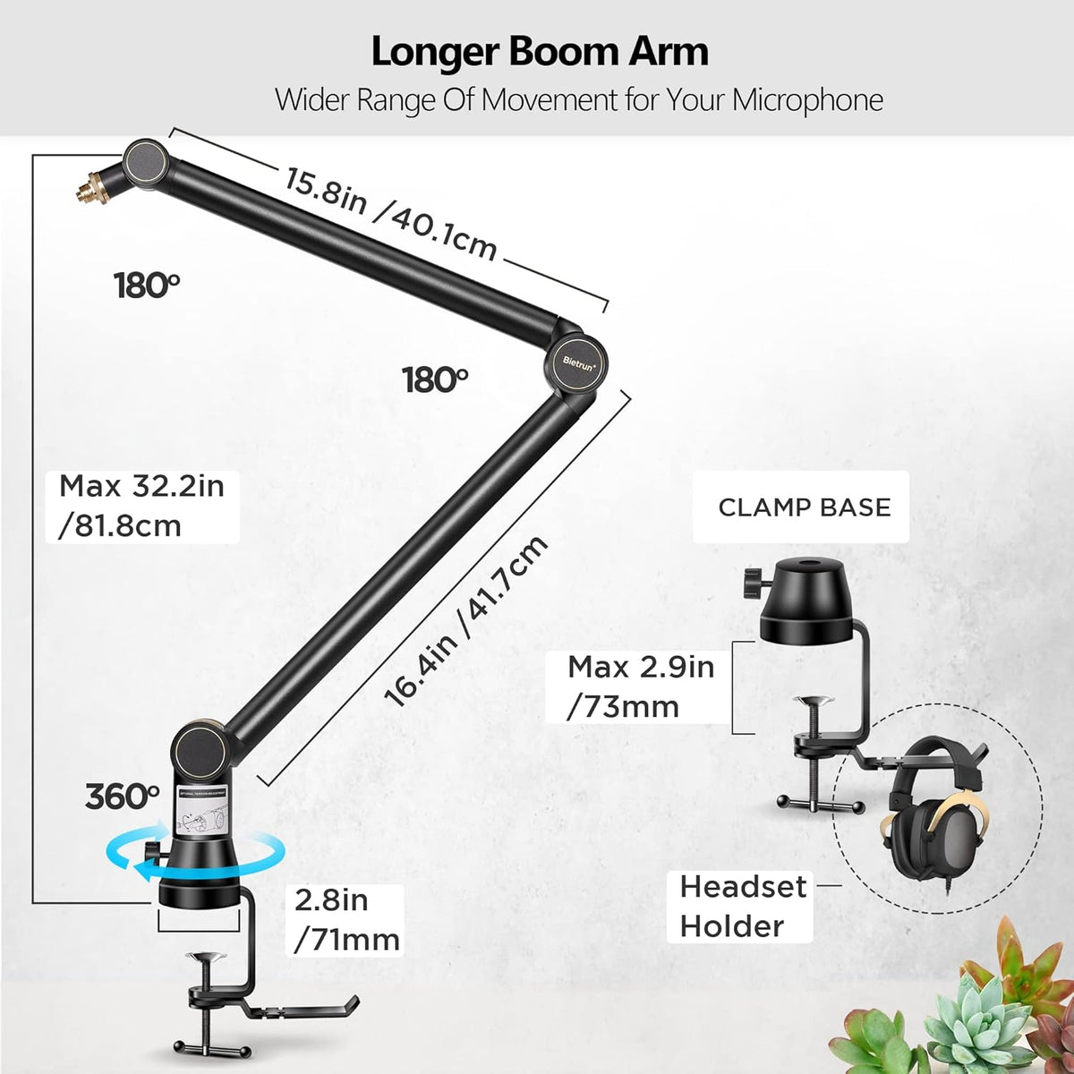 Mic Arm Desk Mount with 3/8 to 5/8 Adapter P794