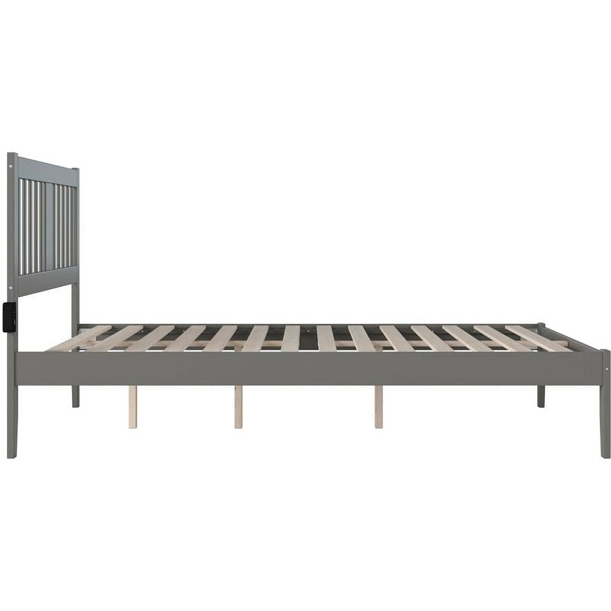 Gray Wood Queen Spindle Bed with USB Charger J6751