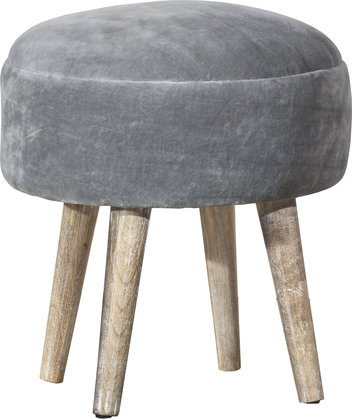 Gray Velvet Backless Vanity Stool T1945