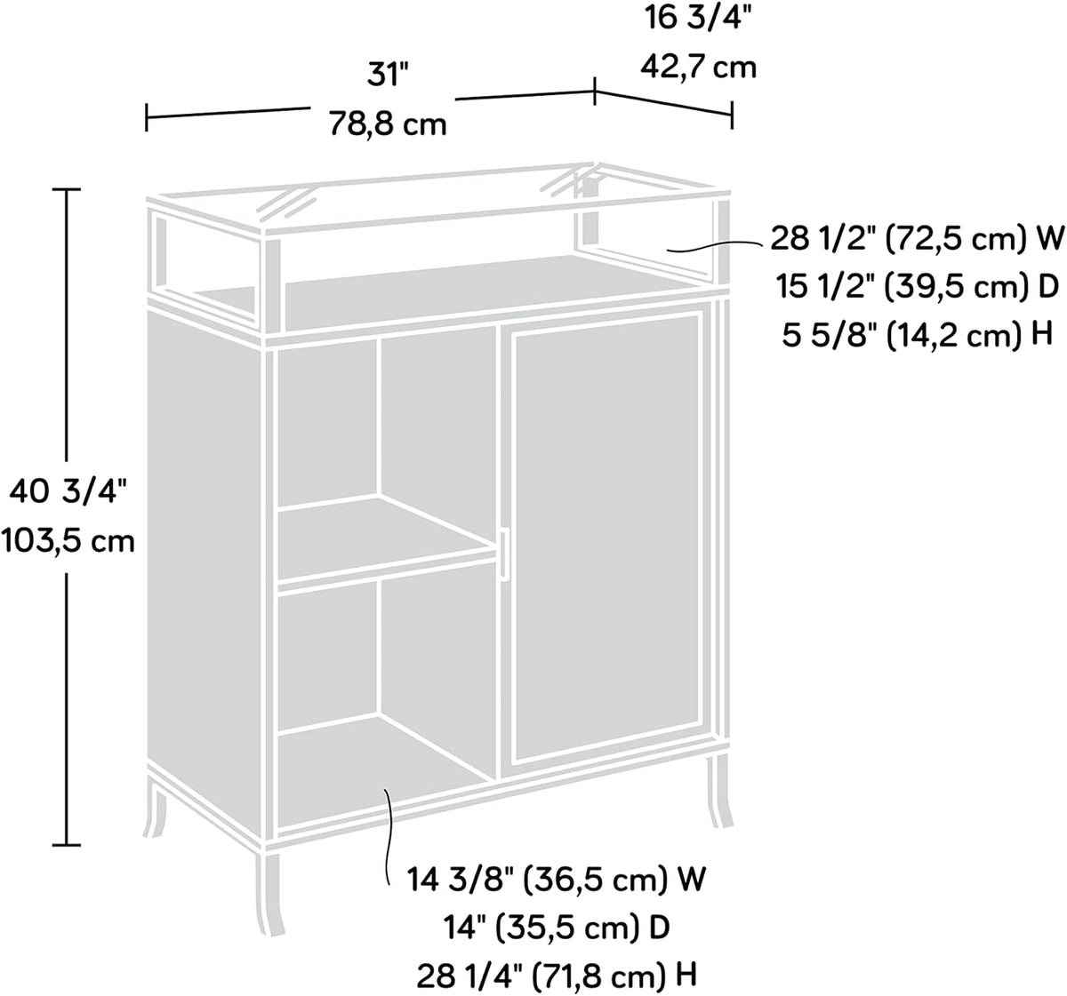 Storage Cabinet, Champagne Oak Finish Y4102