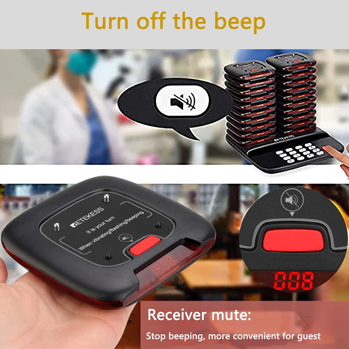 Restaurant Pager System with 20 Pagers K89165