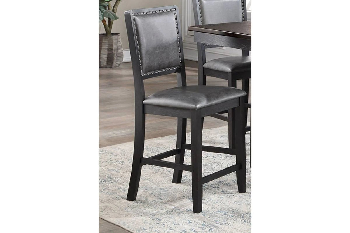 7pc Grey Counter Height Dining Table Set with 6 Chairs K319
