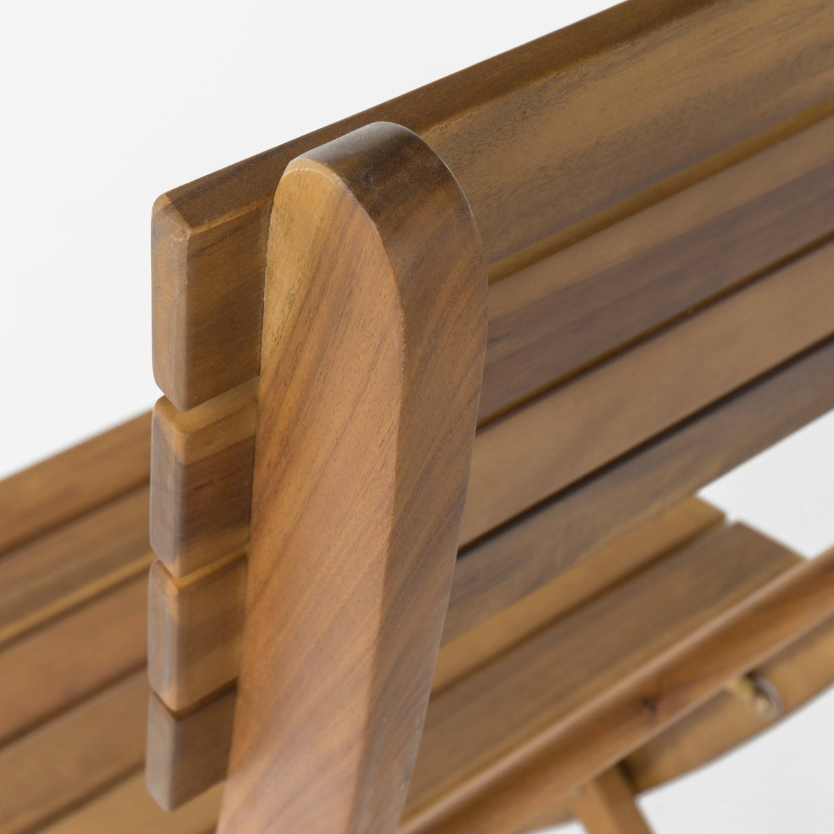 White Acacia Wood Folding Dining Chair Set of 2 U455