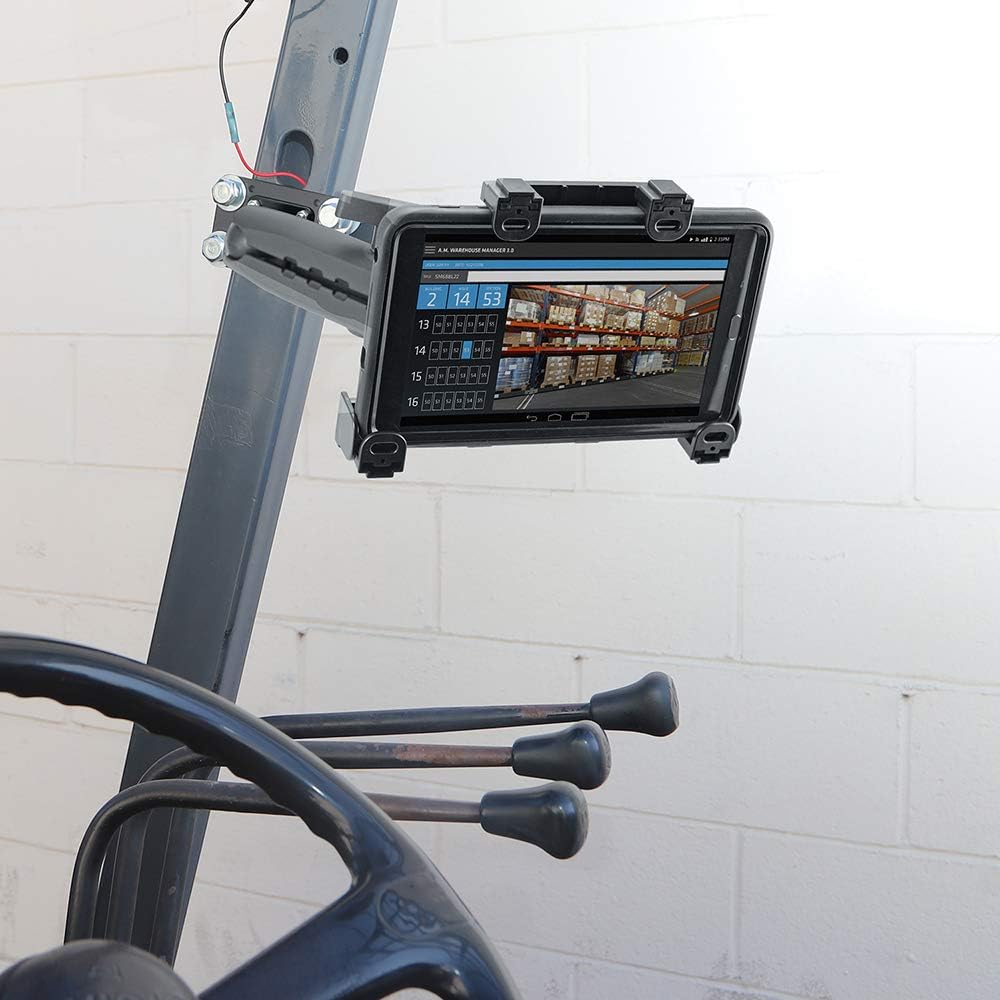10.25 inch Locking Forklift Pillar Tablet Mount Black D1426