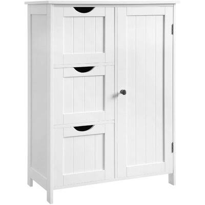 White Floor Cabinet with 3 Drawers and 1 Shelf R4484