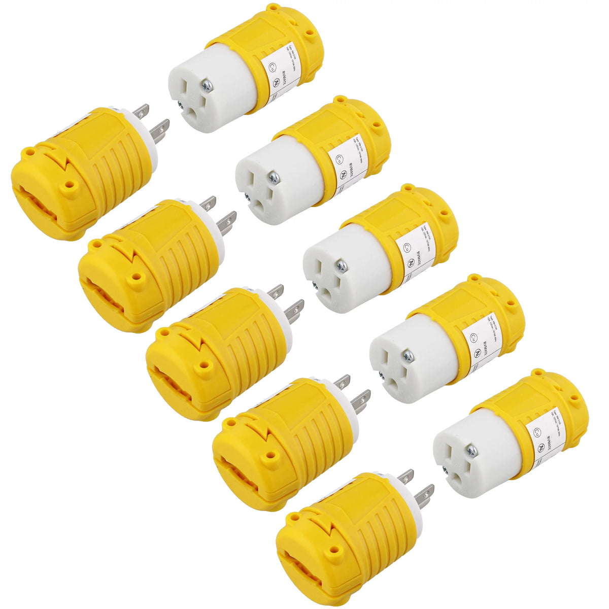 125V 15 Amp Male and Female Plug End 5pk F13682