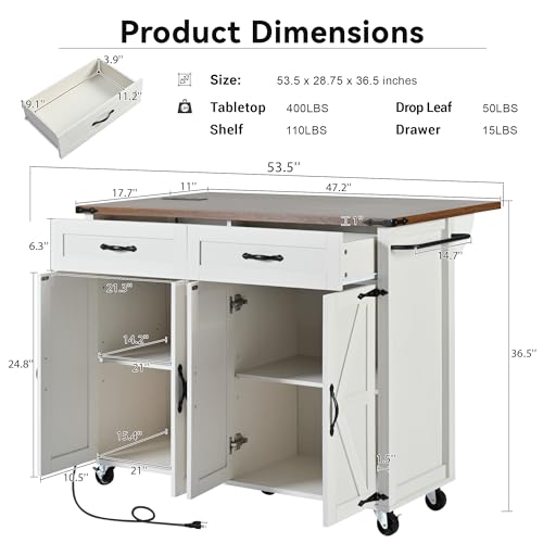 Black Rolling Kitchen Island with Drop Leaf N27707