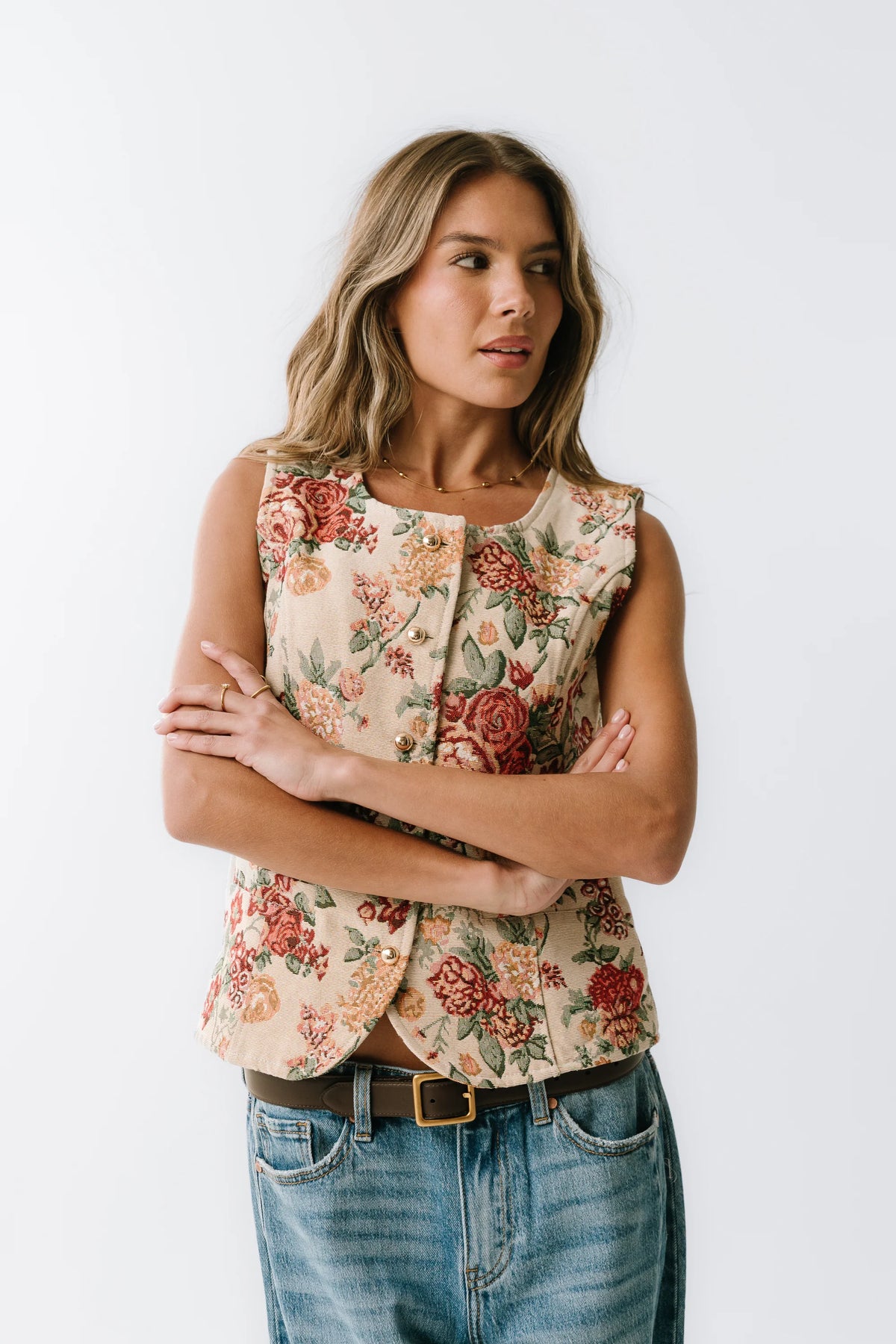 Joanna Floral Vest I71030